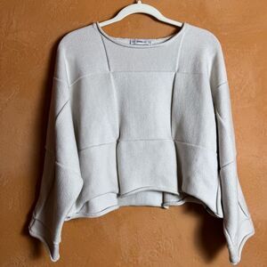 Zara Knit Cropped Textured Pullover Sweater Size S